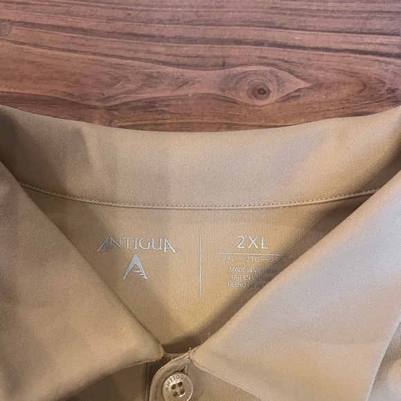 Antigua Golf Polo Tan Shirt New Orleans Saints NFL Football Logo Size 2XL EUC - Picture 4 of 4